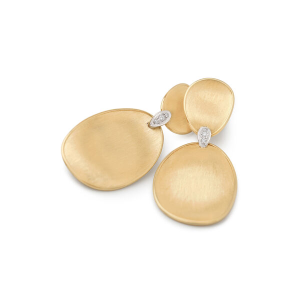 Lunaria Yellow Gold and Diamond Drop Earrings